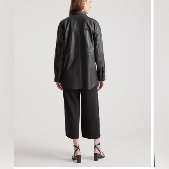 Quince 100% Leather Shirt Jacket in black size M - Picture 3 of 16